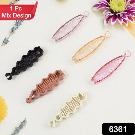 Plastic Hair Claw Clips Strong Clips (1 Pc Mix Color) - Zidbik