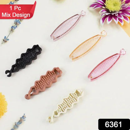 Plastic Hair Claw Clips Strong Clips (1 Pc Mix Color) - Zidbik