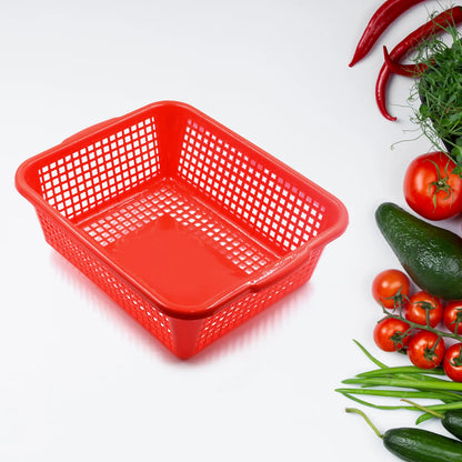 5542 Plastic 1 Pc Kitchen Small Size Dish Rack Drainer Vegetables And Fruits Washing Basket Dish Rack Multipurpose Organizers (29x22cm Mix Color) - Zidbik