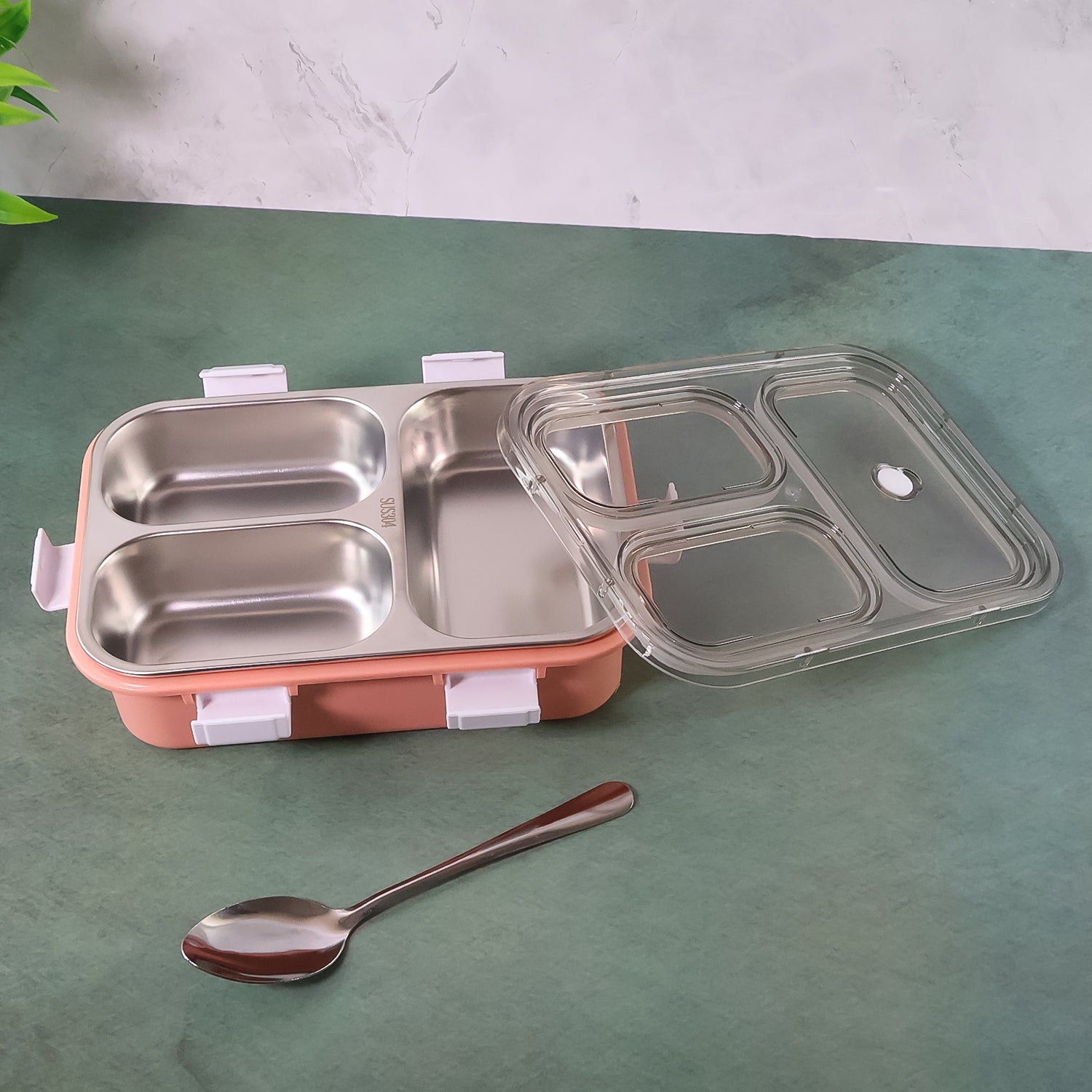 3-compartment Lunch Box - (1 Pc) - Zidbik