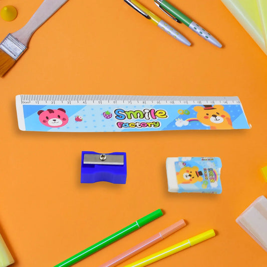 4580 Cartoon Wooden Pencil Set For Kids Boys Return Gifts Birthday Party Space Stationary Set Pencil Eraser Sharpener Combo Kit For Kids Boys - Zidbik