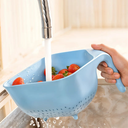 Apex Multi-functional Plastic Strainer Bowl With Ergonomic Handle (1 Pc) - Zidbik