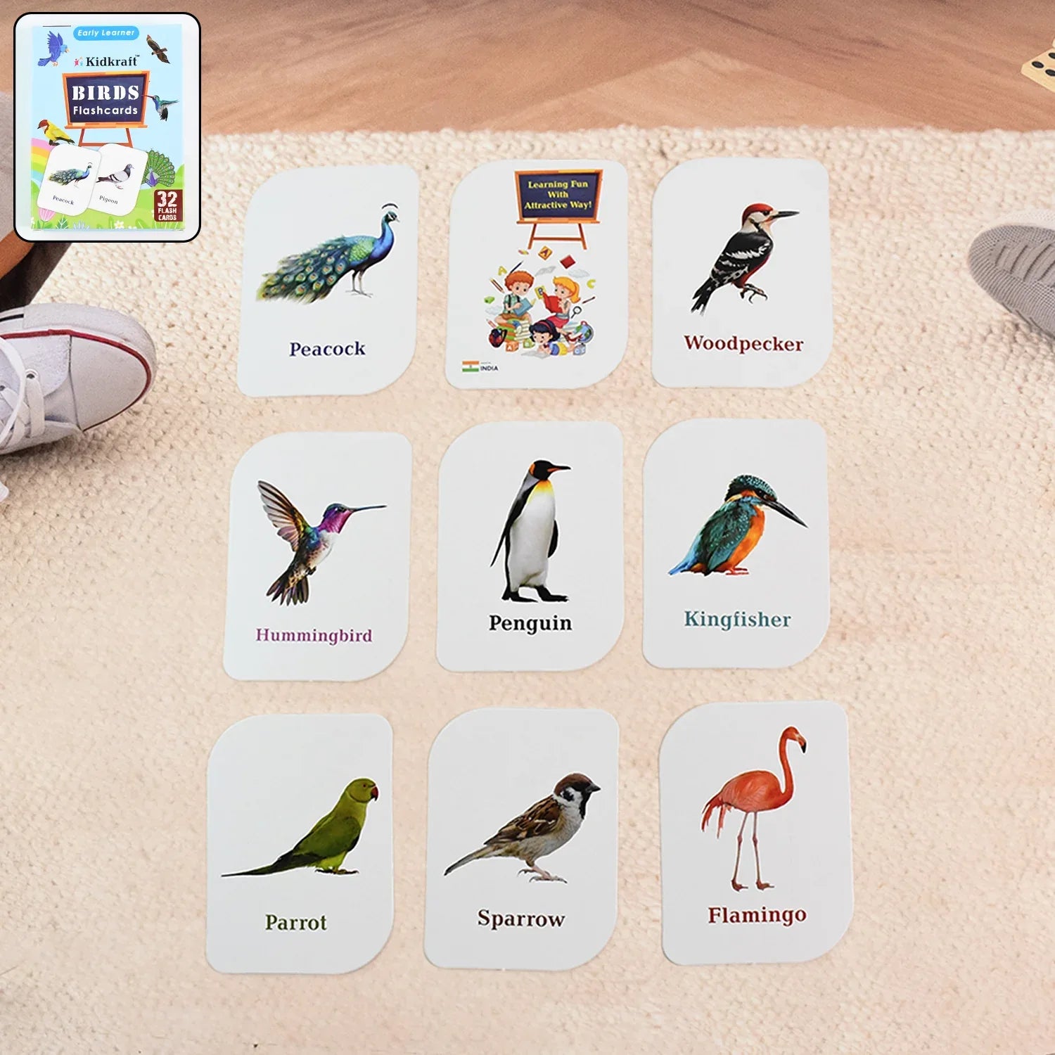 Kidkraft Early Learner Educational Flashcards 32 Birds - Zidbik