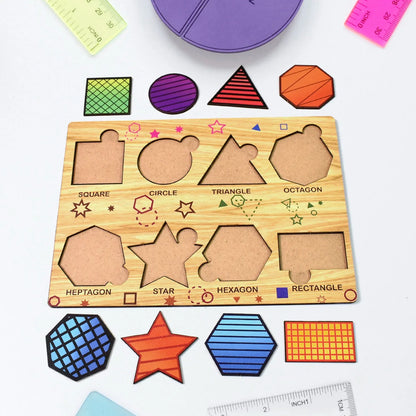 Wooden Triangles Puzzle Learning Educational Board (1 Set 2820 Cm) - Zidbik