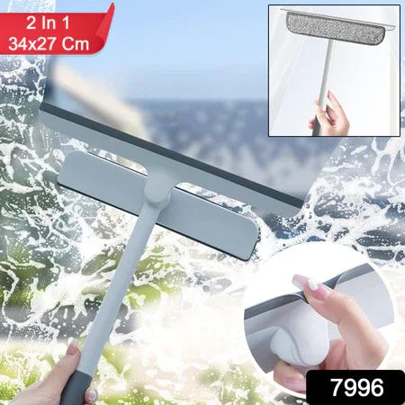 2-in-1 Window Glass Cleaning Wiper With Microfiber Pad - Zidbik