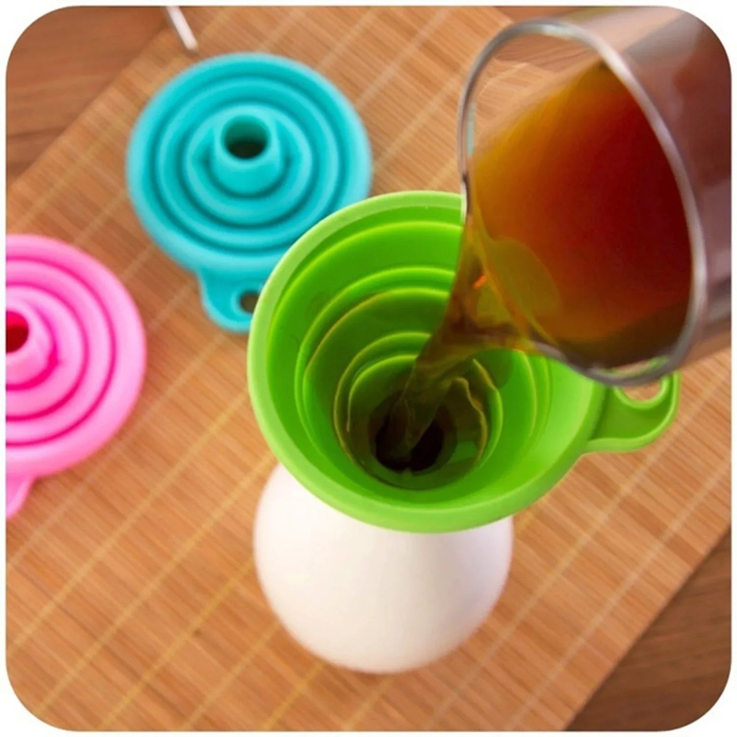 4677 Silicone Funnel For Kitchen Use Oil Pouring Sauce Water Juice - Zidbik