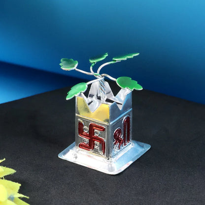 Tulsi Plant Miniature Idol With Mandir Kalash Base - (1 Pc) - Zidbik