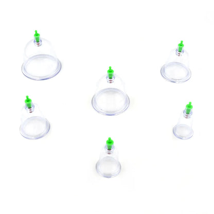 6614a Vacuum Cupping Set 6 Pcs Kit Pull Out A Vacuum Apparatus Therapy Relax Massagers Curve Suction Pumps - Zidbik
