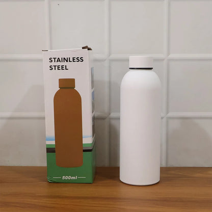 Stainless Steel Double Wall Vacuum-insulated Drink Water (White 500 Ml Approx) - Zidbik