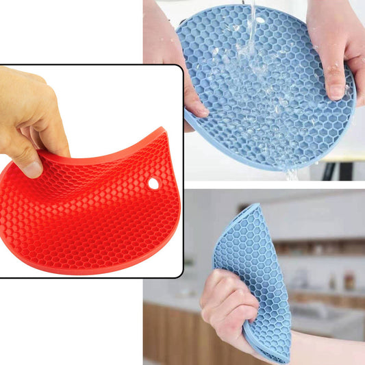 4846 4 Pc Silicon Hot Mat For Placing Hot Vessels And Utensils Over It Easily Without Having Any Visible Marks On Surfaces. - Zidbik