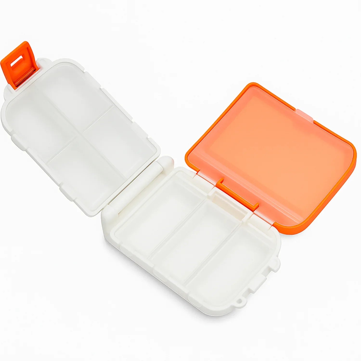 Portable Orange Dual-sided Pill Organizer Box (1 Pc) - Zidbik