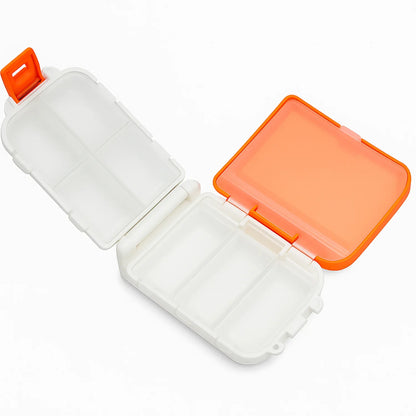 Portable Orange Dual-sided Pill Organizer Box (1 Pc) - Zidbik