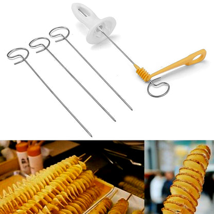1 Set Potato Spiral Cutter Potato Twister (4 Spits) - Zidbik