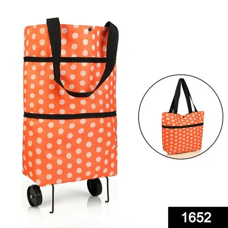 1652 Folding Cart Bags Trolley Shopping Bag For Travel Luggage - Zidbik