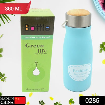 0285 Stainless Steel Water Bottle With Handle Fridge Water Bottle Stainless Steel Water Bottle Leak Proof Rust Proof Hot  Cold Drinks Gym Sipper Bpa Free Food Grade Quality Steel Fridge Bottle For Officegymschool (360 Ml) - Zidbik