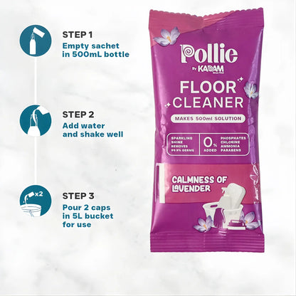 Pollic Kadam Concentrated Floor Cleaner Sachet Lavender Fragrance (50 Gm) - Zidbik