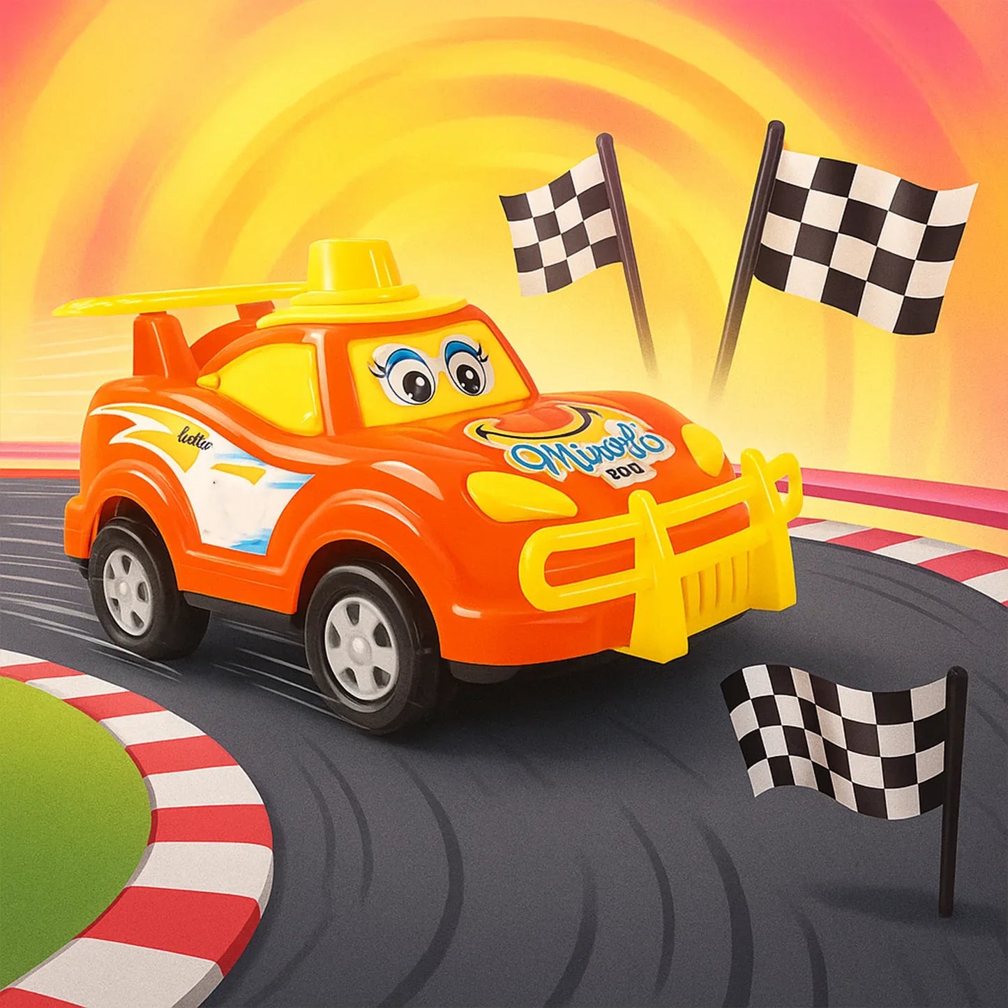 Funwoods Friction-powered Cartoon Racing Car Toy - (1 Pc) - Zidbik