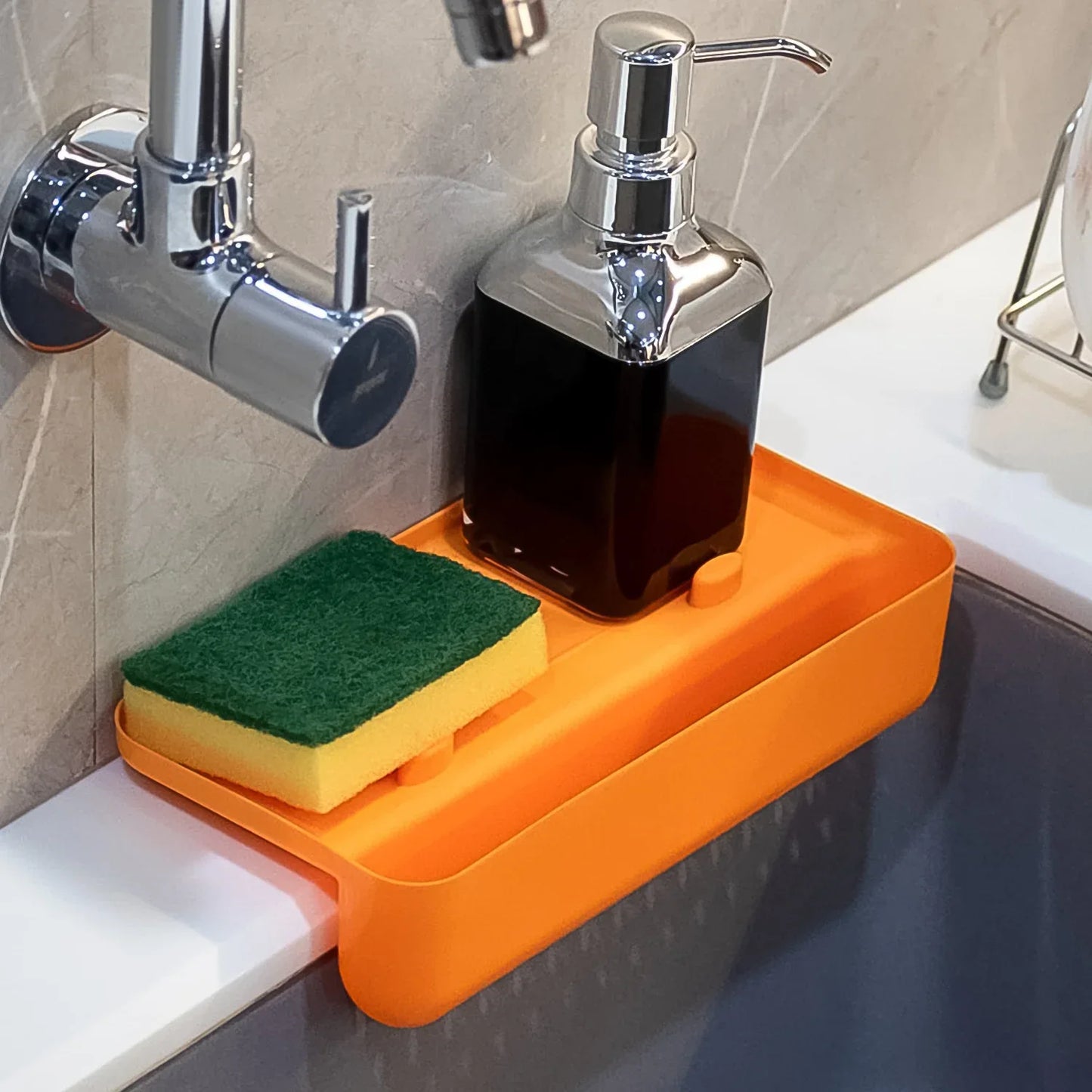 8887 Multi Functional Drainer Shelf Sink Storage Holder Sink Colander Strainer Basket (1 Pc) - Zidbik