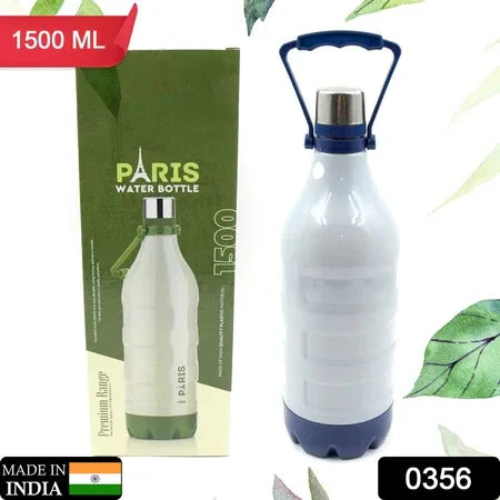 Plastic Sports Insulated Water Bottle With Handle Easy To Carry High Quality Water Bottle Bpa-free Leak-proof For Kids School For Fridge Office Sports School Gym Yoga (1 Pc 1500ml 2200ml) - Zidbik