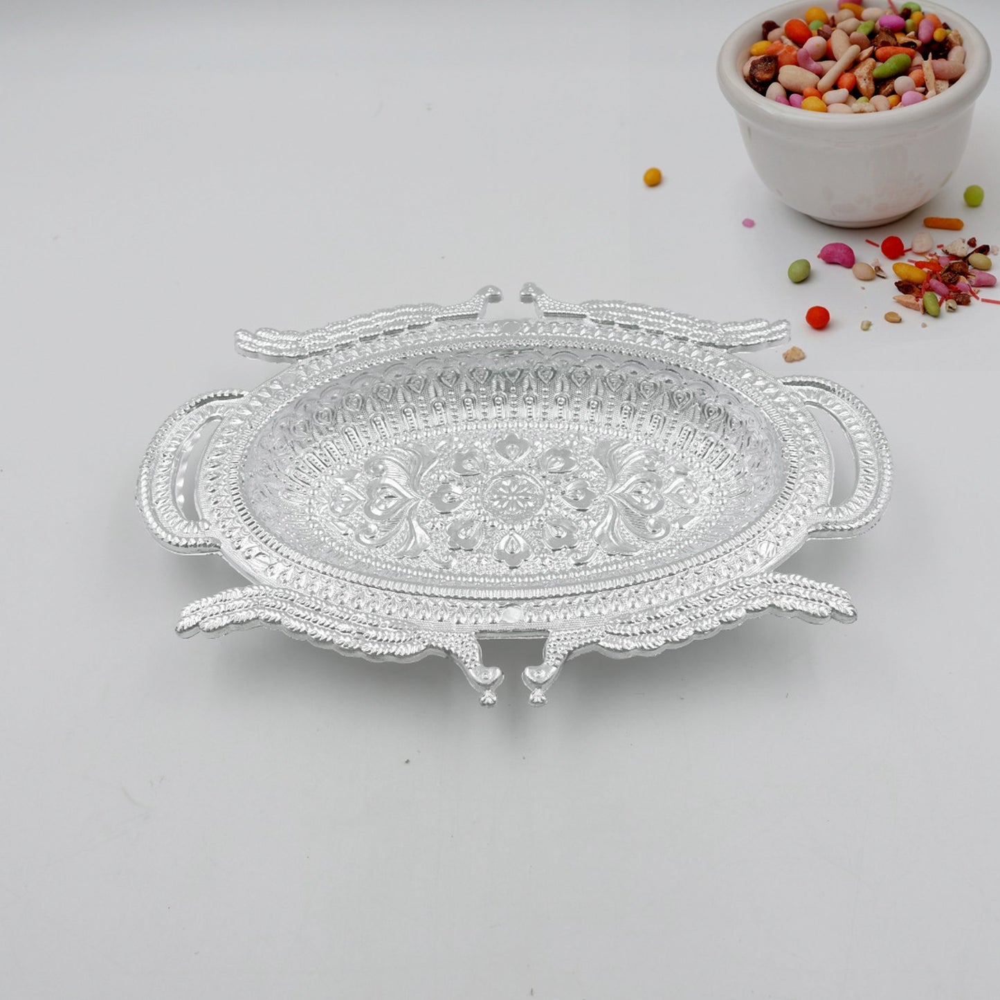 Decorative Mukhwas Serving Tray Serving Mukhwas Plate Fancy Candy Tray Dry Fruit Serving Tray - Zidbik