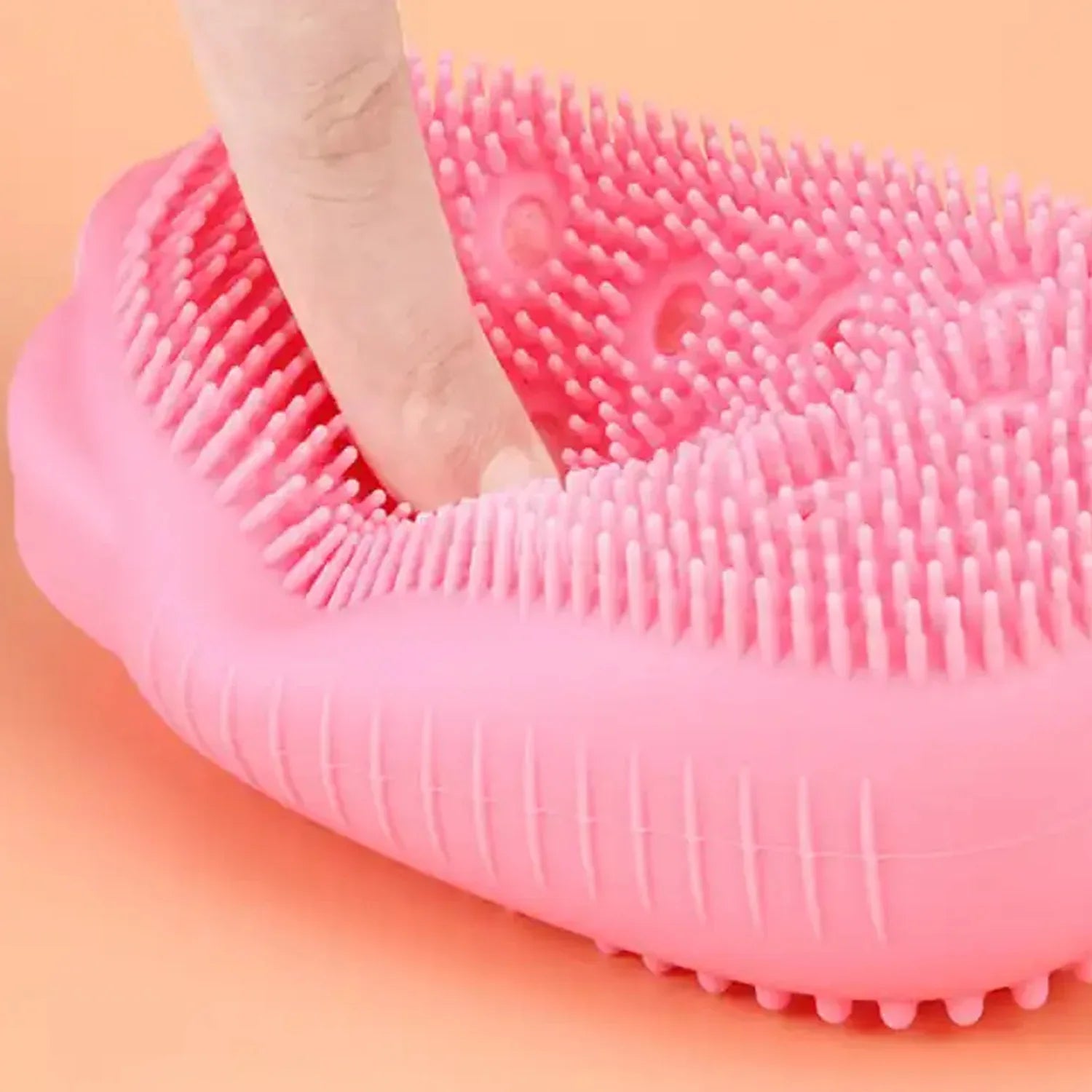 1436 Silicone Super Soft Silicone Bath Brush Double-sided Body Scrubber Brush For Deep Cleasing Exfoliating Ultra-soft Scrubber(1 Pc) - Zidbik