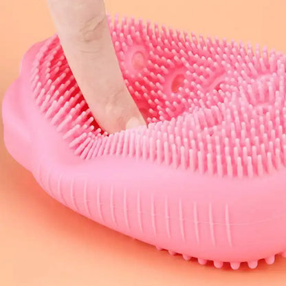 1436 Silicone Super Soft Silicone Bath Brush Double-sided Body Scrubber Brush For Deep Cleasing Exfoliating Ultra-soft Scrubber(1 Pc) - Zidbik