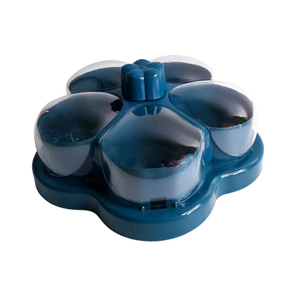 Lotus Shape Rotating Dry Fruit Snack Organizer Box With Compartments (1 Pc) - Zidbik