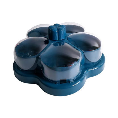 Lotus Shape Rotating Dry Fruit  Snack Organizer Box With Compartments (1 Pc) - Zidbik