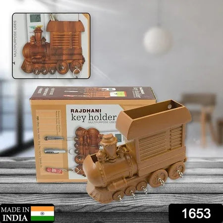 1653 Plastic Train Engine Design Plastic Key Holder Mount Decorative Keys Organizer Key Holder Key Stand Key Holder For Home Office Antique Key Holder (1 Pc) - Zidbik