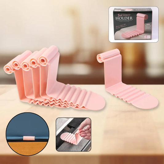 Universal Bed Sheet Holder Clip Set (Pack Of 6) - Zidbik