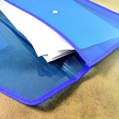 Transparent Document File Folder Multi-color Button Closure File Bags (1 Pc Mix Color) - Zidbik