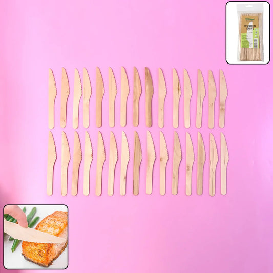 165mm Wooden Knife 30 Pcs Pack - Zidbik