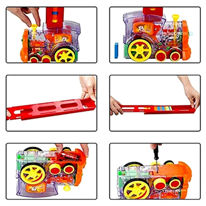 4887 Play Game Transparent Funny Train Engine With Blocks Set 60 Blocks Toy With Music And Lights Automatic Blocks Toy Train Set For Kids ( Batteries Not Included) - Zidbik