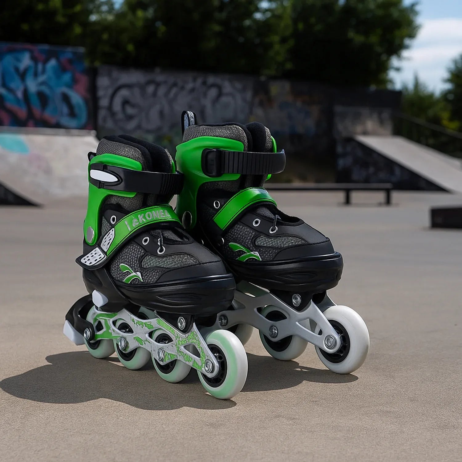 Professional Adjustable Inline Skates For Kids And Adults (Large 1 Pair) - Zidbik