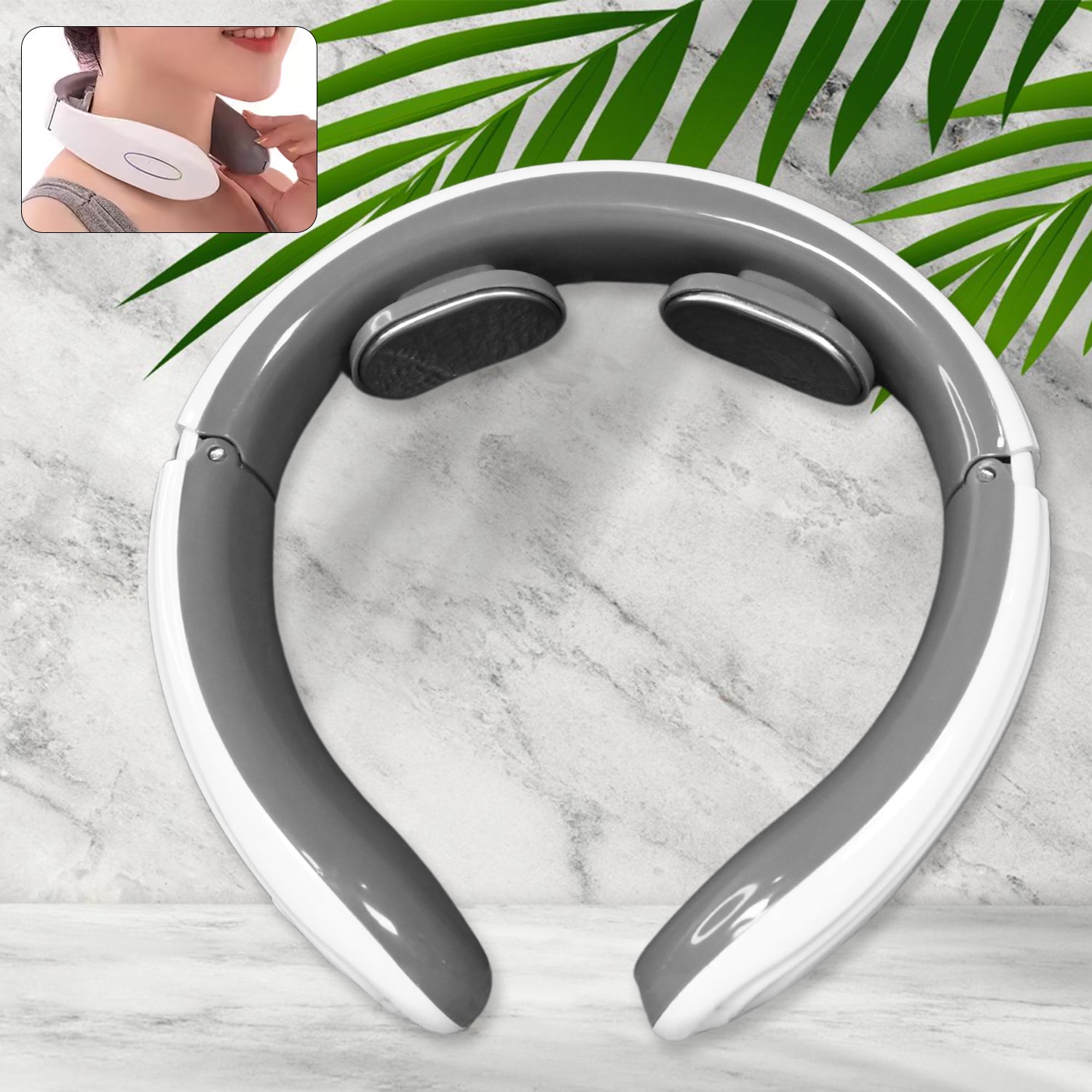 2 Heads Smart Electric Neck And Back Pulse Massager (1 Pc  Mix Design) - Zidbik