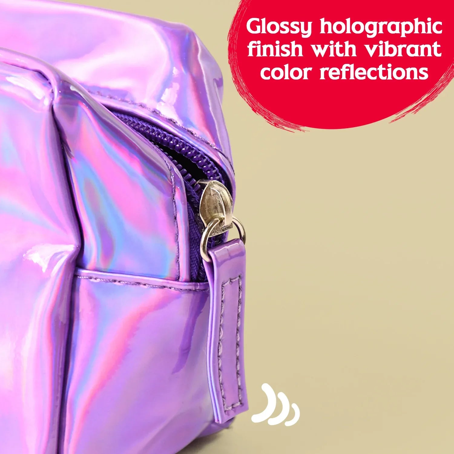 Holographic Shiny Waterproof Travel Cosmetic Pouch (1 Pc) - Zidbik