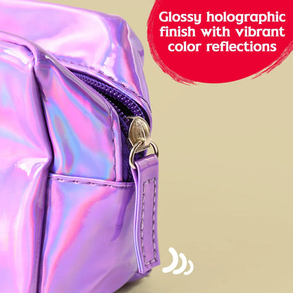 Holographic Shiny Waterproof Travel Cosmetic Pouch (1 Pc) - Zidbik