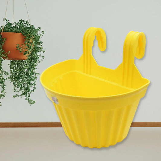 3642 Multicolor Hanging Plastic Planters Orchid Relling For Plantation Planters For Balcony And Home Gardening Indoor Outdoor (1 Pc ) - Zidbik