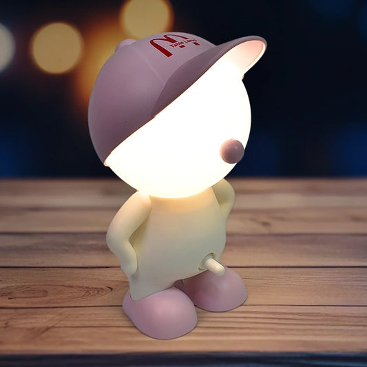 Cute Lovely Cartoon Design Led Desk Night Light With Plastic Head Cap (1 Pc) - Zidbik