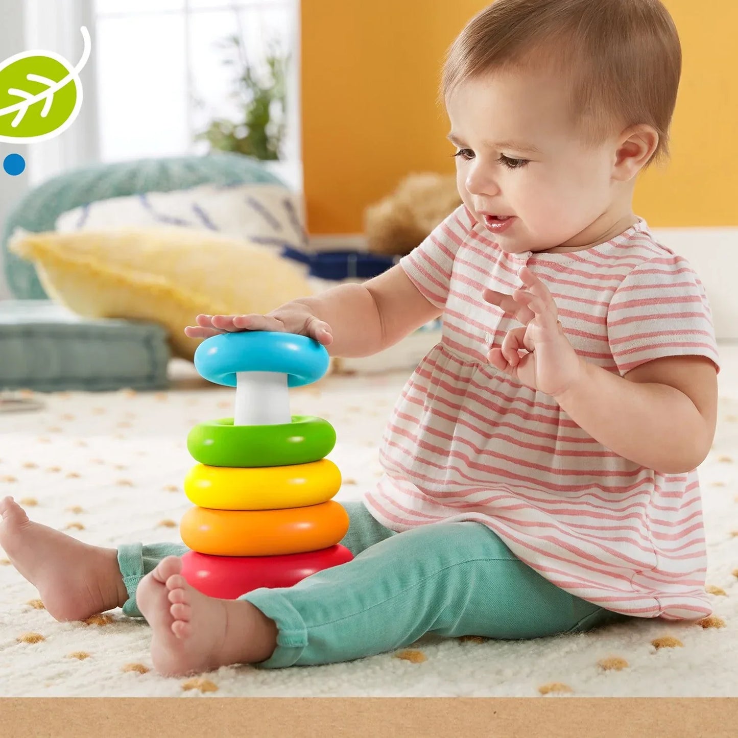 8016 Plastic Baby Kids Teddy Stacking Ring Jumbo Stack Up Educational Toy 7pc - Zidbik