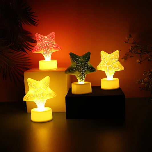 Star Shape Decorative Led Tealight Candles (4 Pc) - Zidbik