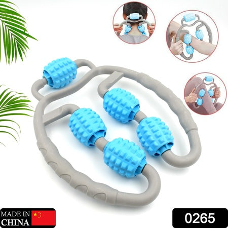 0265 Muscle Massage Roller 5 Wheels Relieve Soreness Leg Muscle Roller Fitness Roller Muscle Relaxer Massage Roller Ring Clip All Round Massaging Uniform Force Elastic Pp Drop Shaped For Home Use (1 Pc) - Zidbik