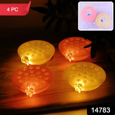 Set Of 4 Lotus Canopy Led Decorative Lamps - Zidbik