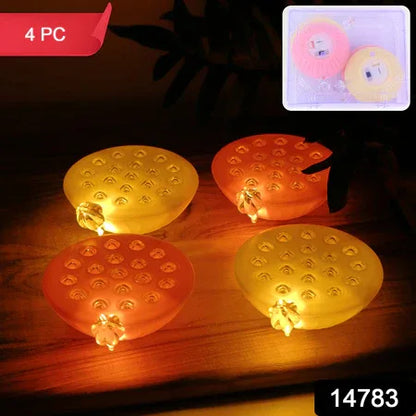 Set Of 4 Lotus Canopy Led Decorative Lamps - Zidbik