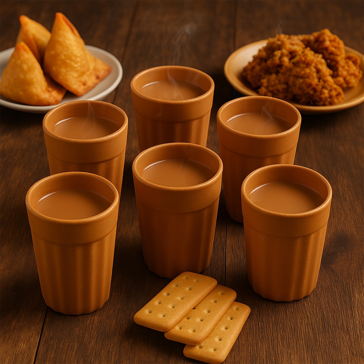 Konvex Traditional Chai Cups (125 Ml  6 Pc) - Zidbik