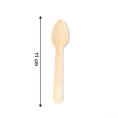 110mm Wooden Tea Spoon 30 Pcs Pack - Zidbik
