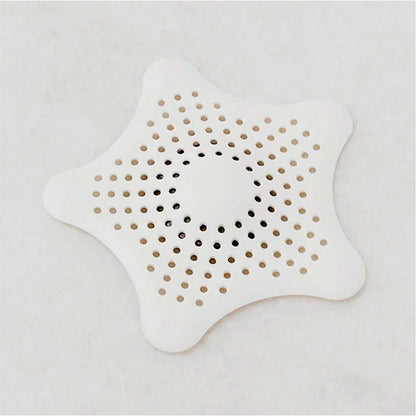 White Silicone Star Shaped Sink Filter Bathroom Hair Catcher Drain Strainers For Basin - Zidbik