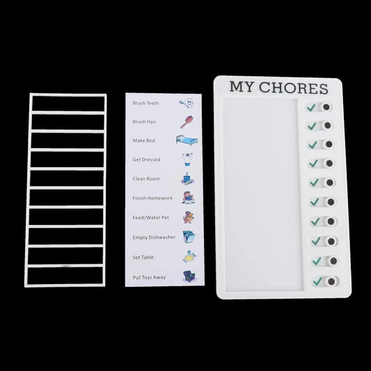 4448 Portable My Chores Home Note Board Management Planning Memo Boards Reminding Time. (Size - 20x12cm) - Zidbik