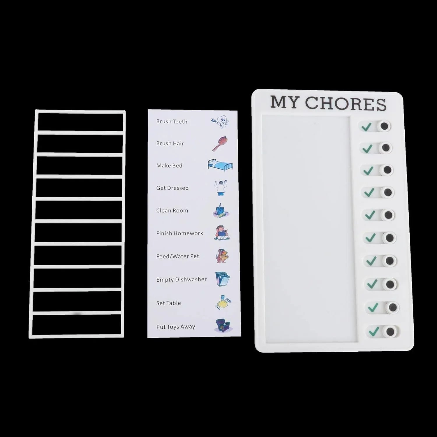 4448 Portable My Chores Home Note Board Management Planning Memo Boards Reminding Time. (Size - 20x12cm) - Zidbik