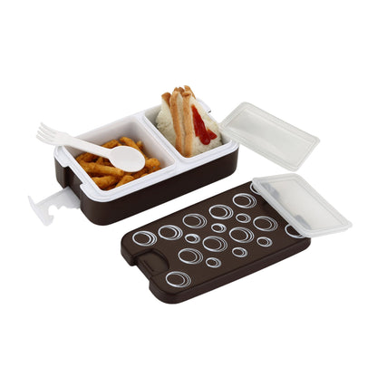 5330 Airtight Lunch Box 2 Compartment Lunch Box Leak Proof Food Grade Material Lunch Box Modern Appearance  Compact Lunch Box With Spoon - Zidbik